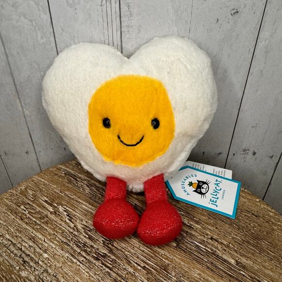Jellycat Heart Boiled Egg Jellycat Valentines Day Jellycat Amuseables NEW - Picture 2 of 8
